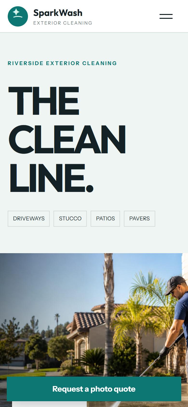 Example local service business website on a phone, built for local search visibility