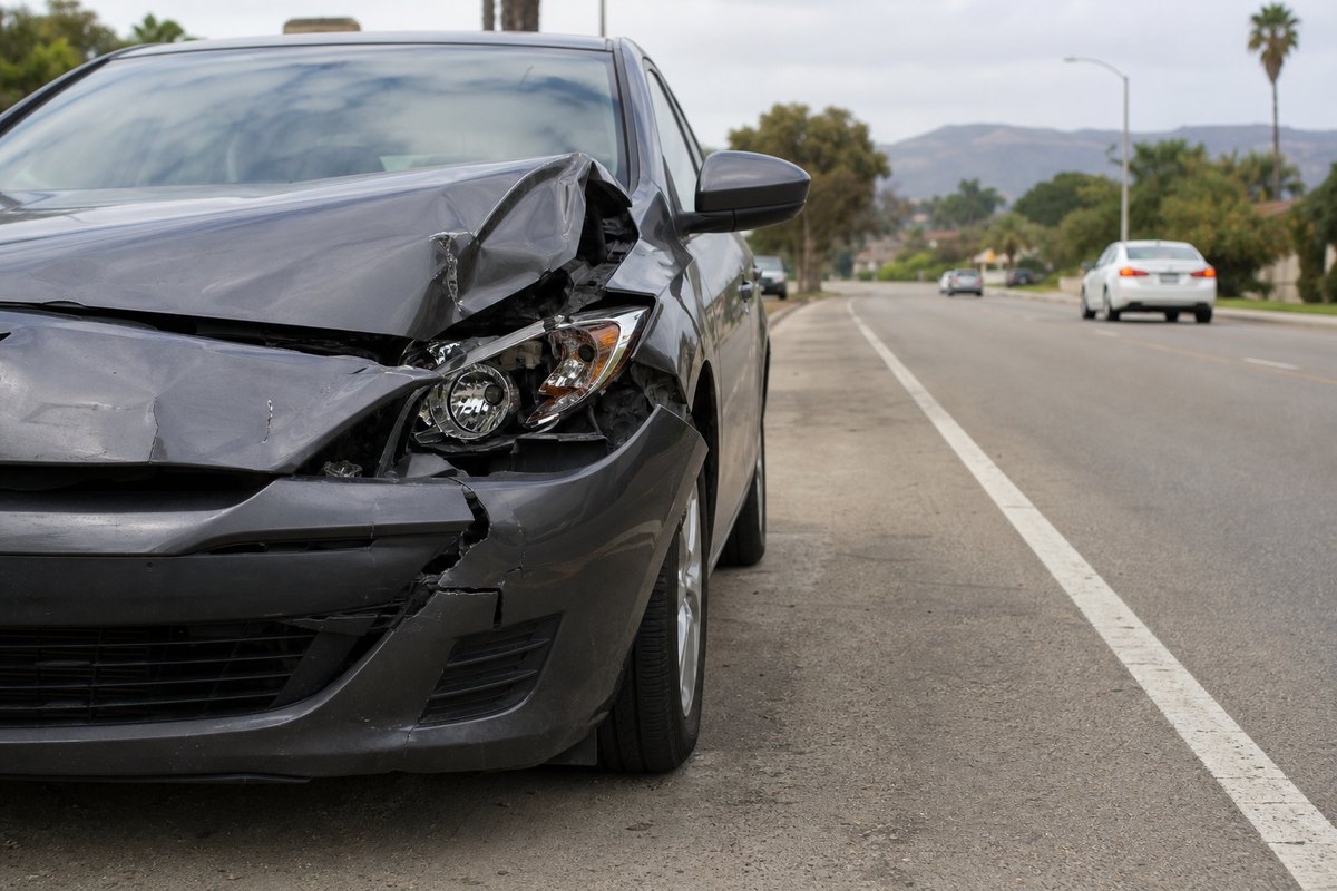 Vehicle collision scene representing personal-injury cases
