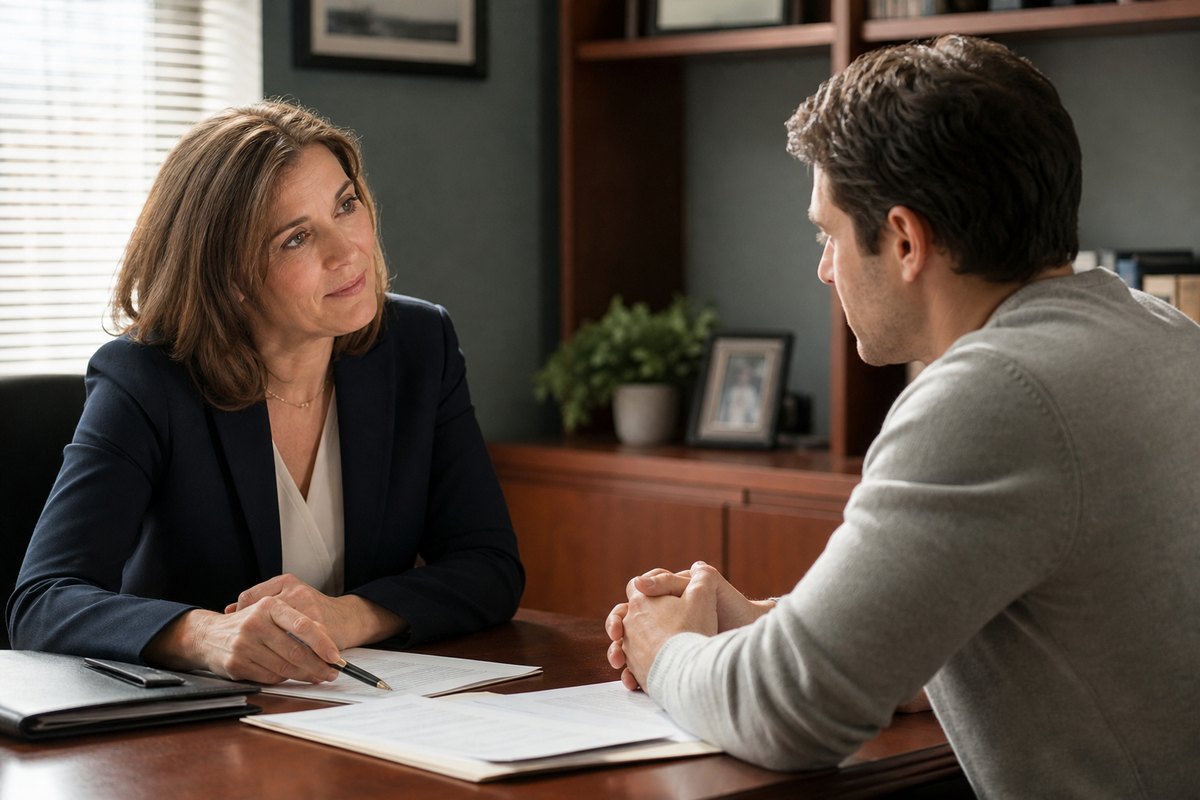 Adult children meeting with an advisor about a parent's trust
