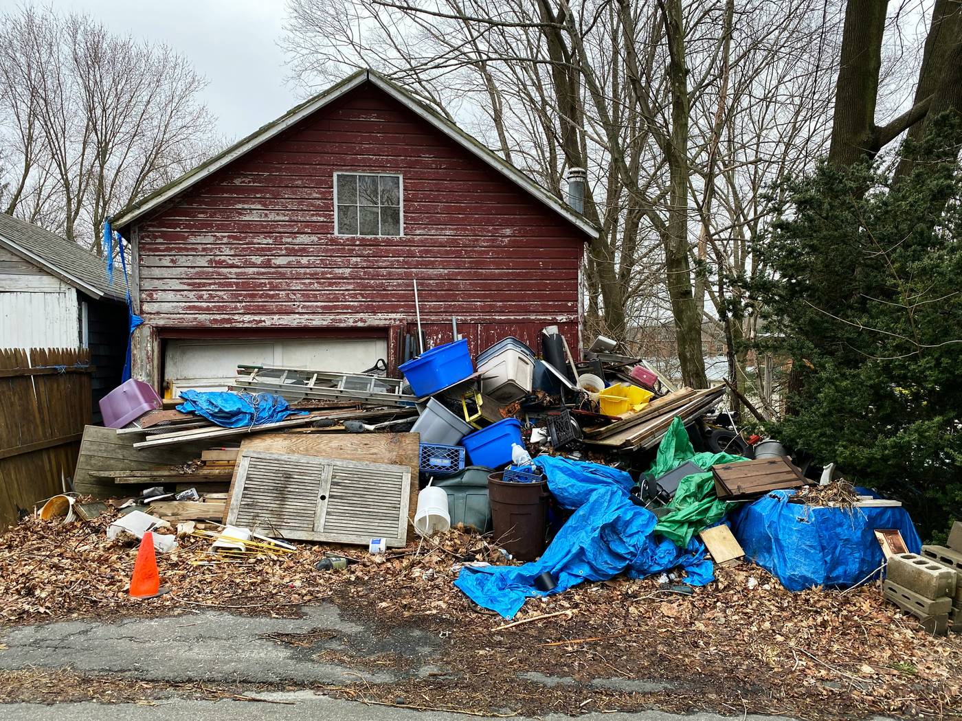 ClearLoad crew preparing a large property cleanout for hauling